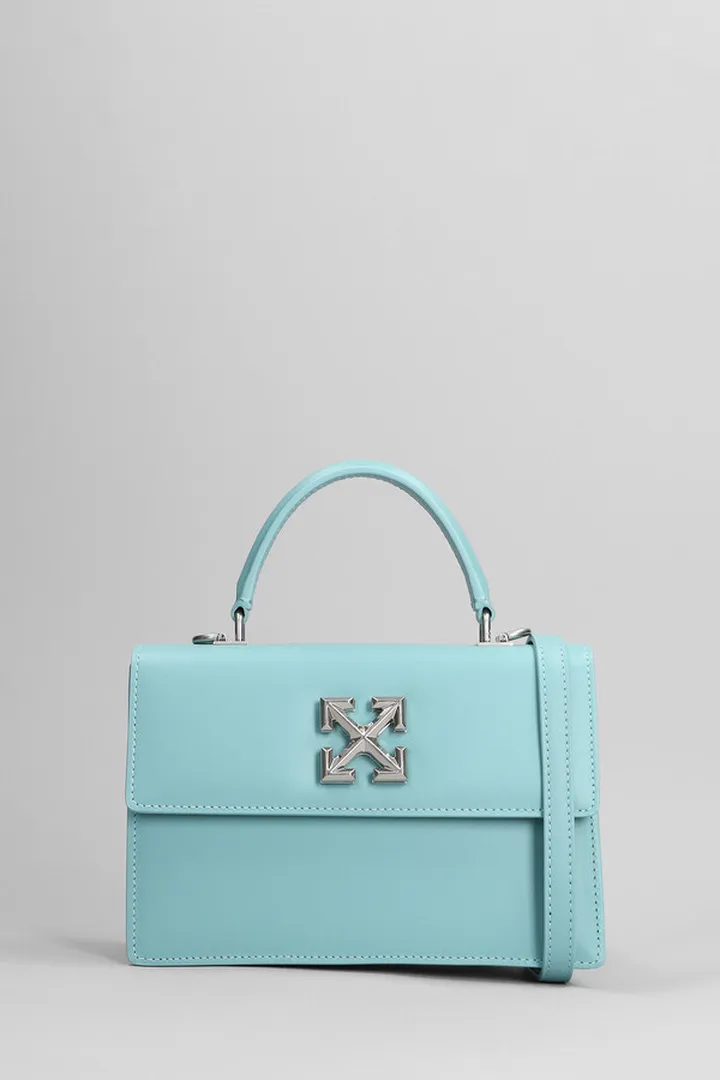 Hand Bag In Blue Leather
