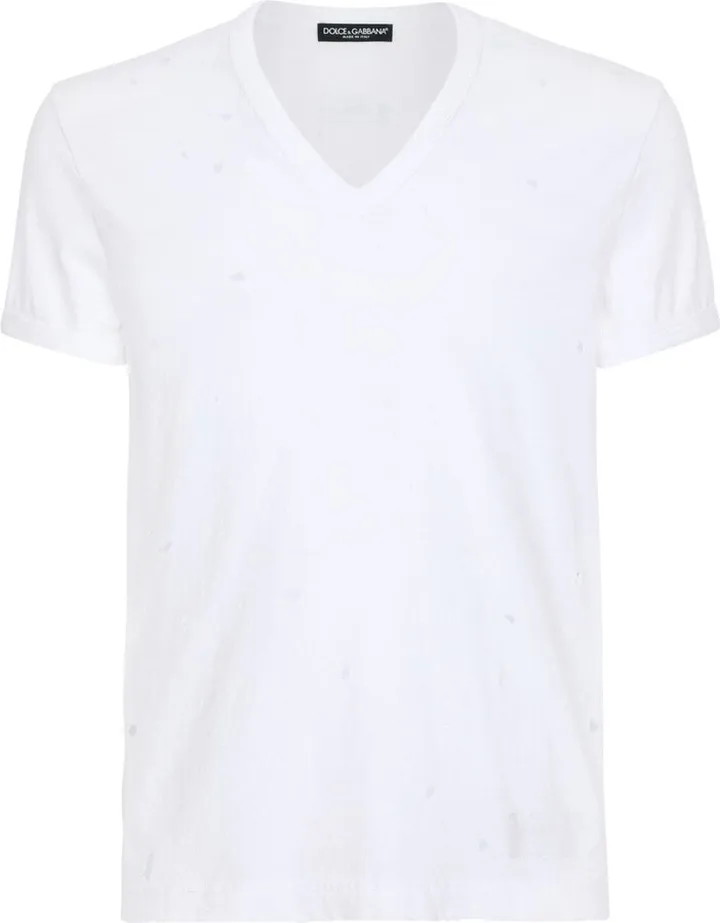punched-holes cotton T-shirt
