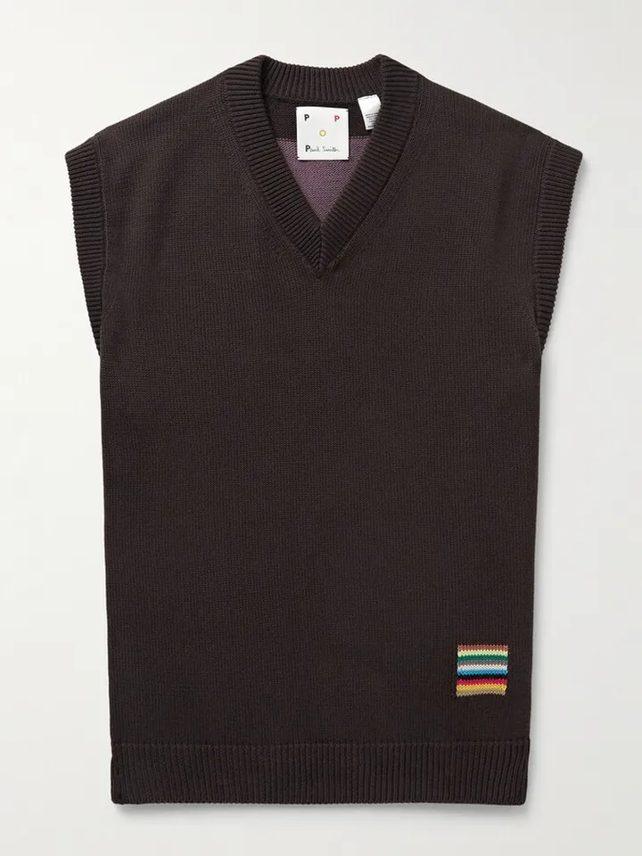 + Paul Smith Stripe-Jacquard Organic Cotton Sweater Vest