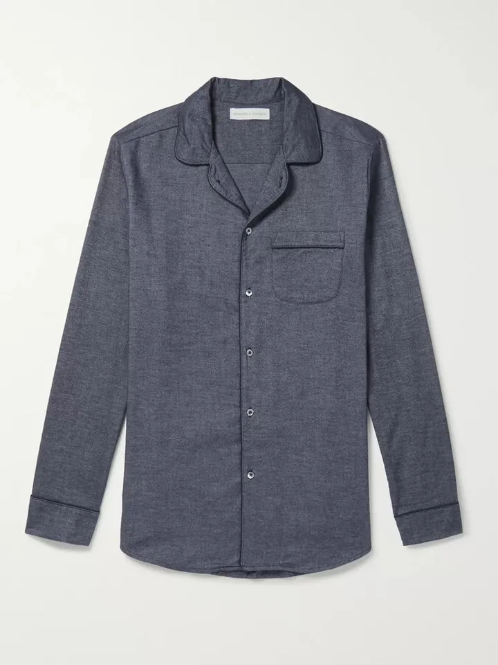 Brushed Cotton-Twill Pyjama Shirt