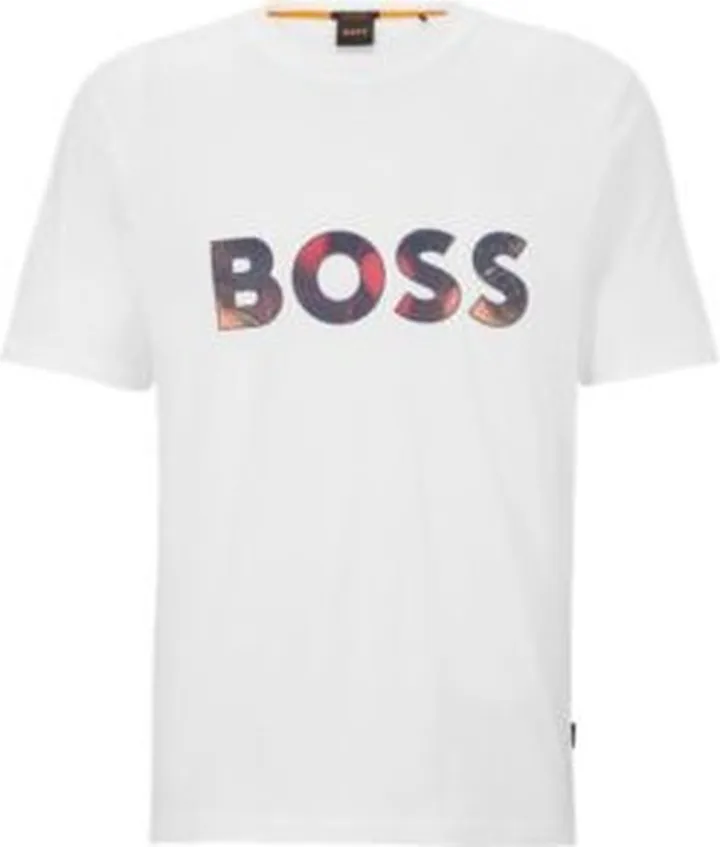 Cotton-jersey T-shirt with colorful logo artwork