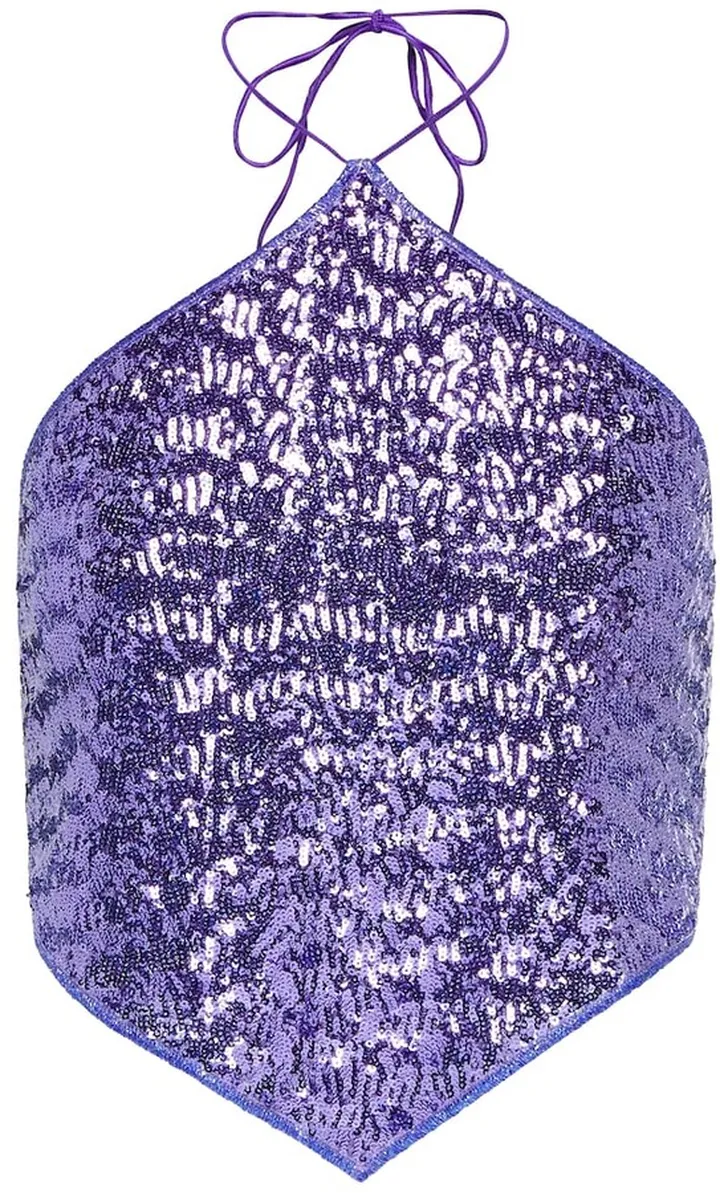 Sequined halterneck scarf top