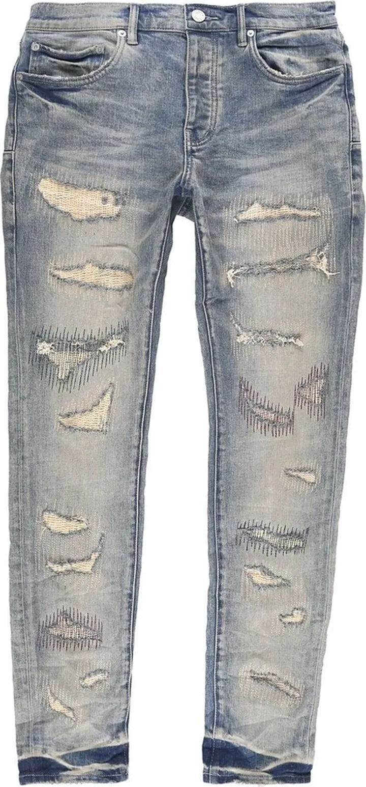Ripped-Detail Denim Jeans