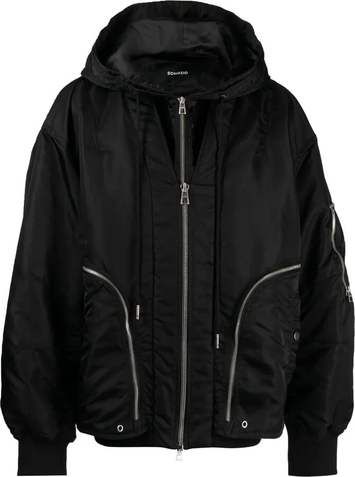 Zip-Detail Bomber Jacket