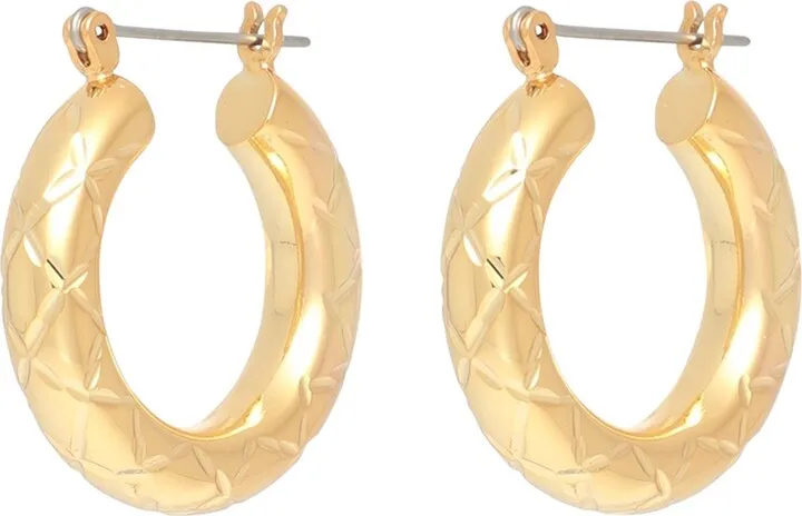 Quilted Baby Amalfi Hoops Earrings Gold