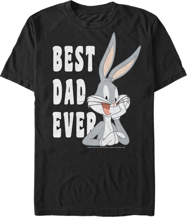 Men's Looney Tunes Father's Day Bugs Bunny Best Dad Ever T-Shirt - Black - 3X Large