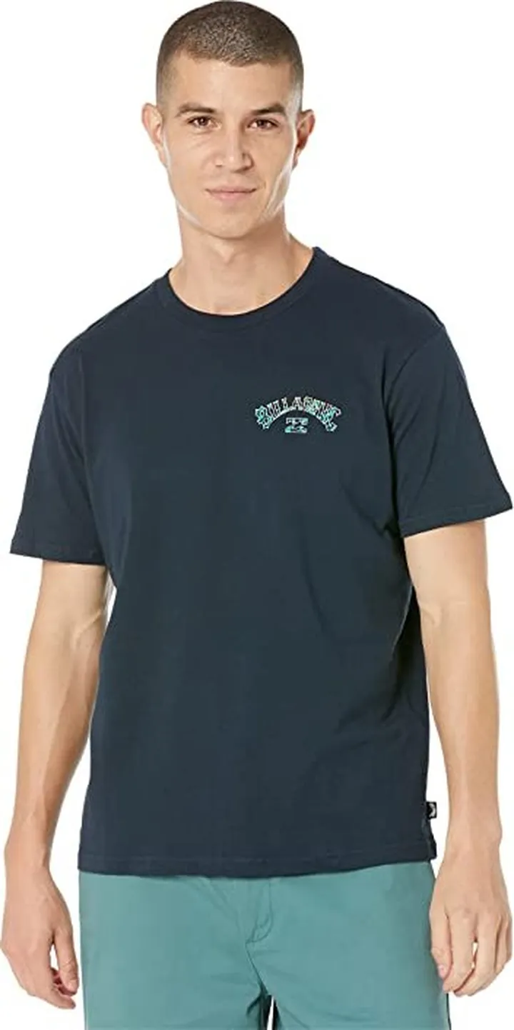 Billabong Arch Fill Short Sleeve Tee (Navy 2) Men's Clothing