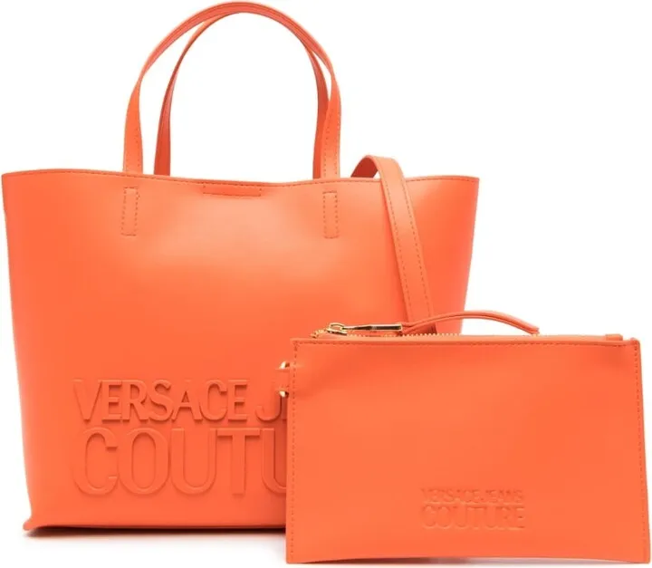 Logo-Embossed Faux-Leather Tote Bag