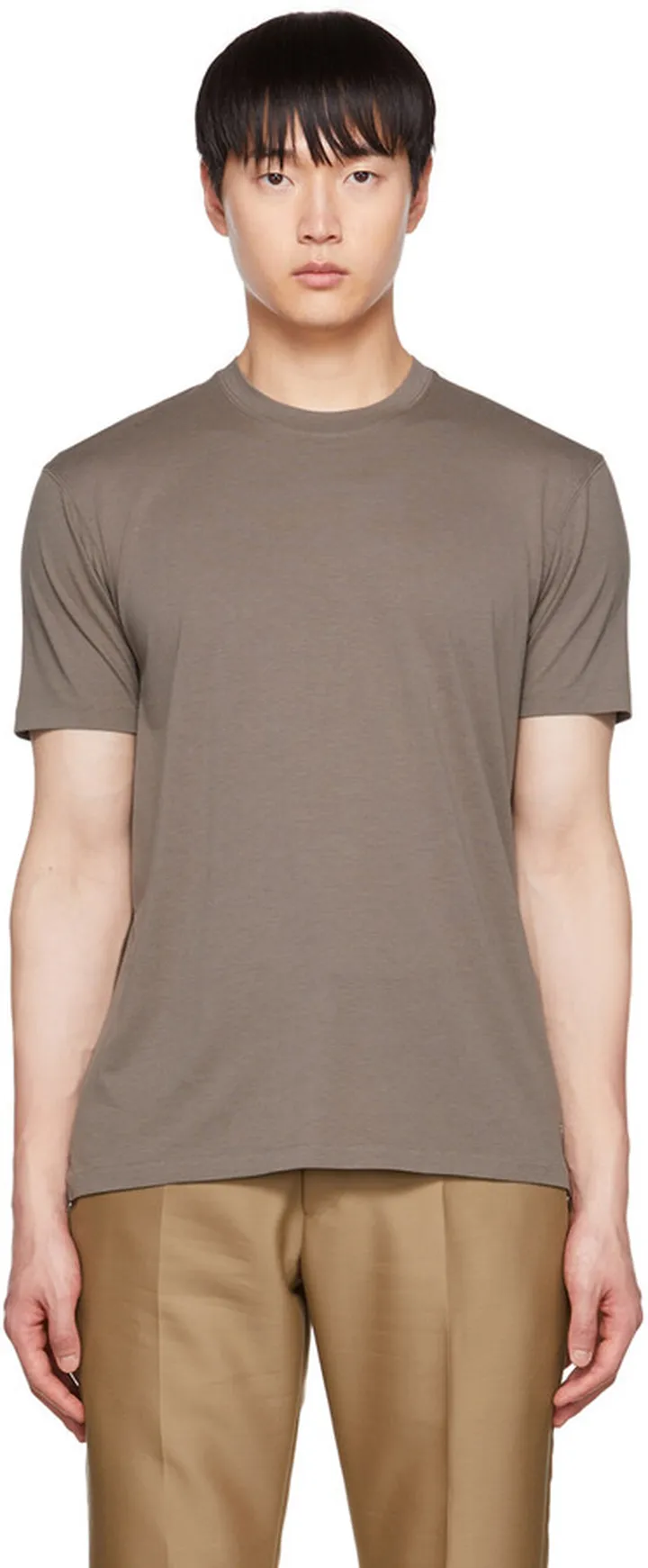 TOM FORD Khaki Embroidered T-Shirt