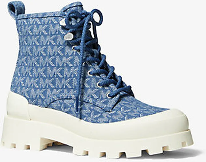 Payton Denim Jacquard Combat Boot
