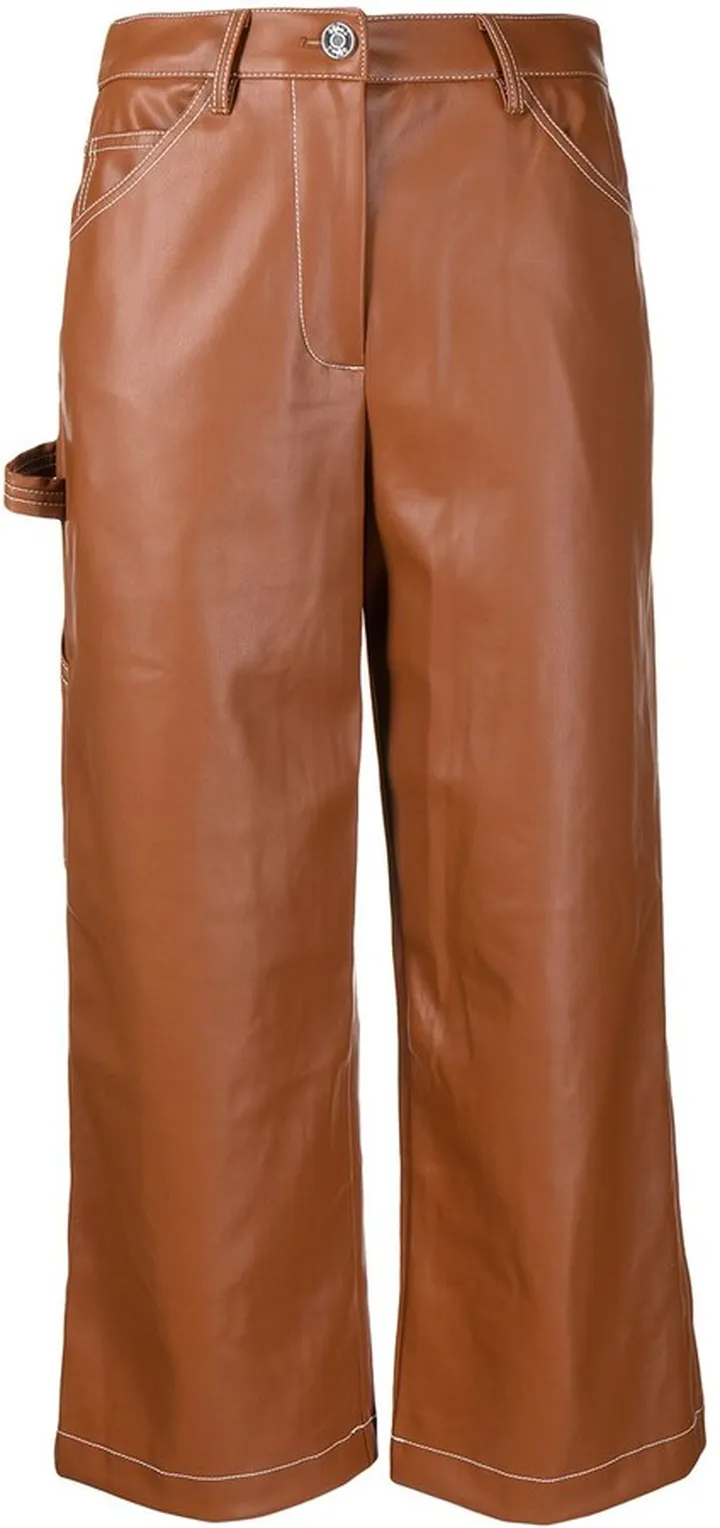 Domino cropped wide leg trousers