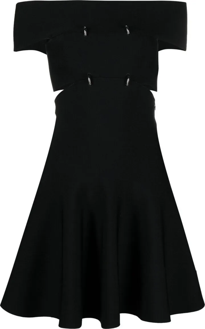 Cut-Out Off-Shoulder Flared Mini Dress