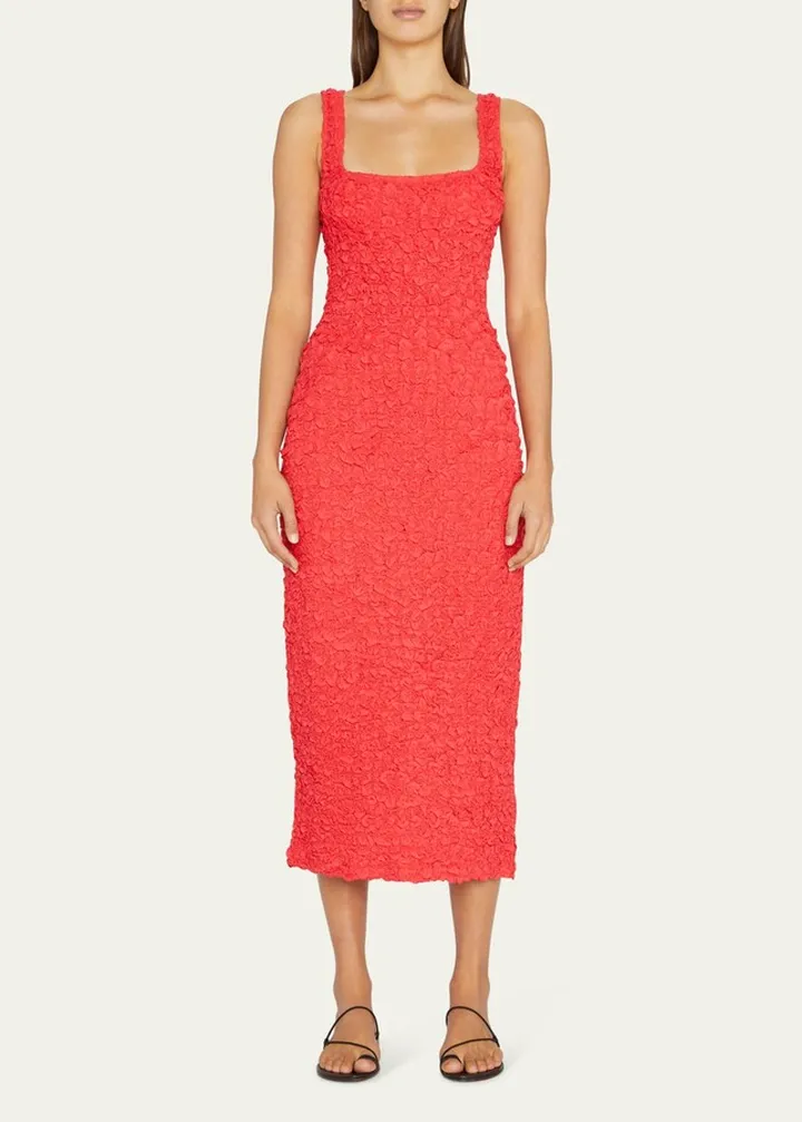 Sloan Popcorn Column Midi Dress