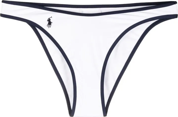 Embroidered-Logo Contrast-Trim Bottoms