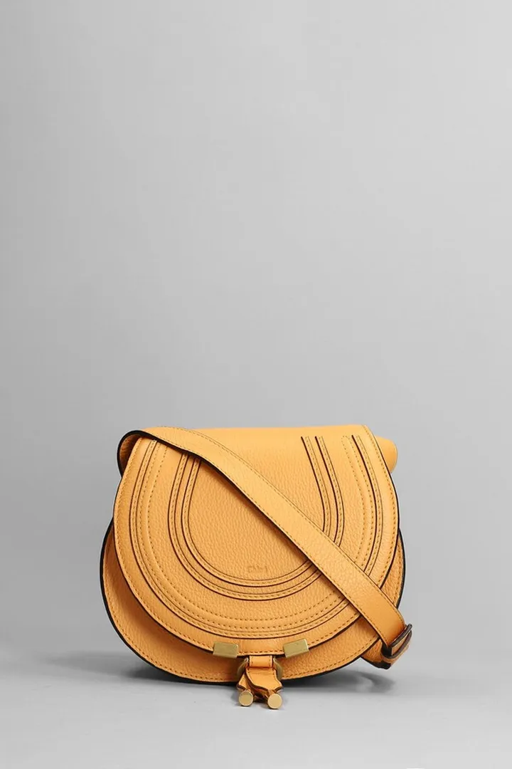 Mini Marcie Shoulder Bag In Yellow Leather
