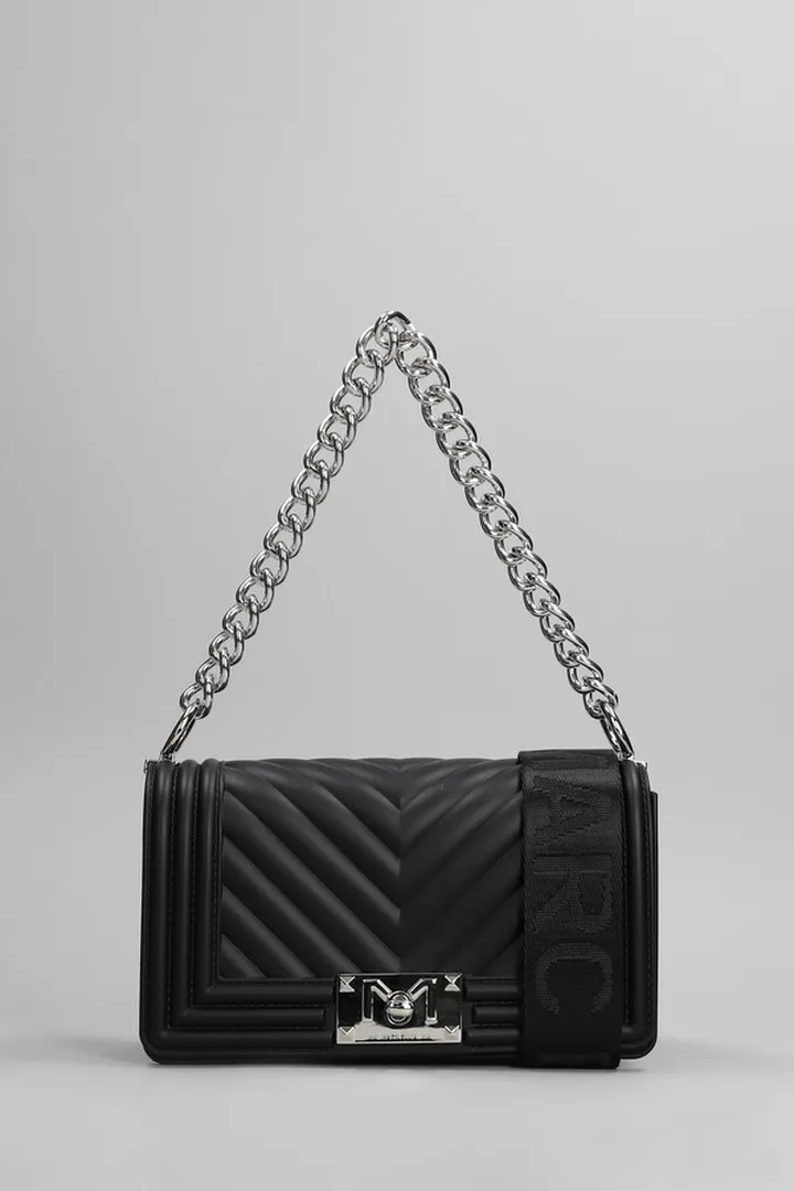 Flat S Shoulder Bag In Black Pvc