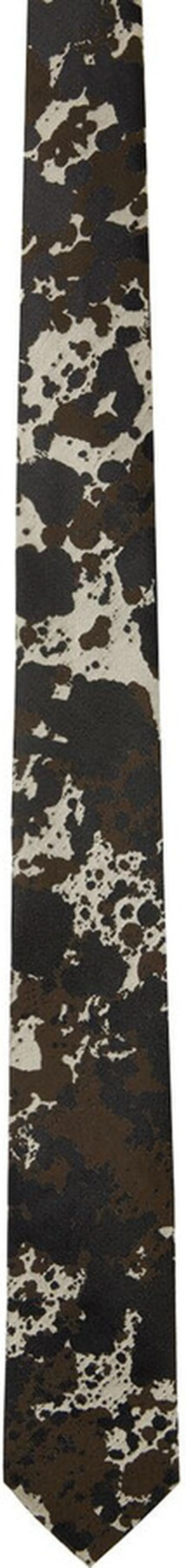 Dries Van Noten Brown Jacquard Tie