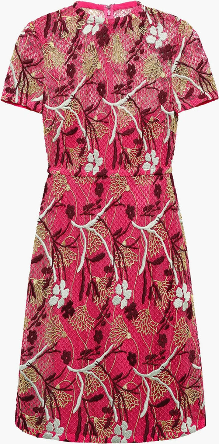 Embroidered cotton-blend guipure lace mini dress