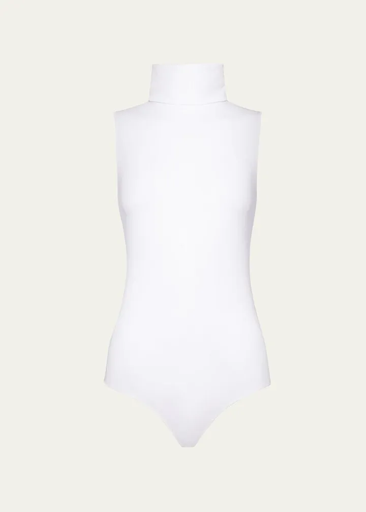 Sleeveless Turtleneck Viscose Bodysuit