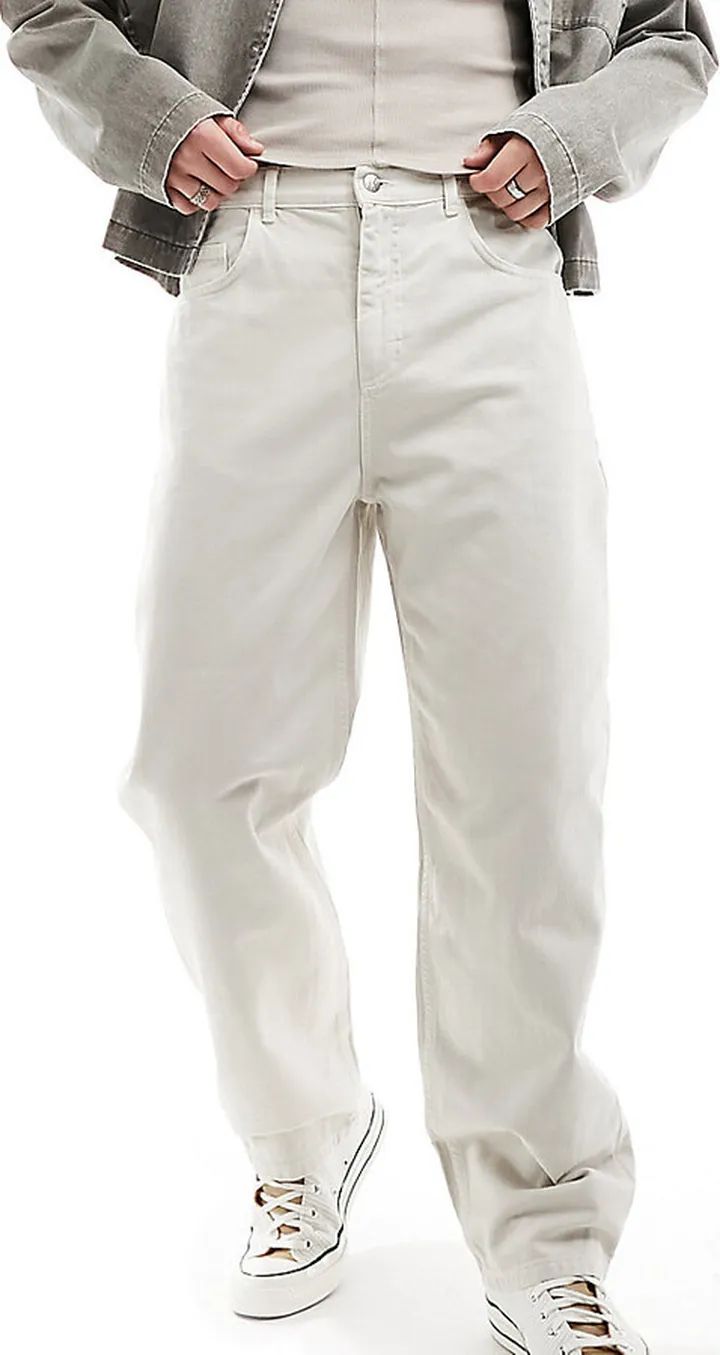 Reclaimed Vintage Inspired 90's baggy jean in ecru