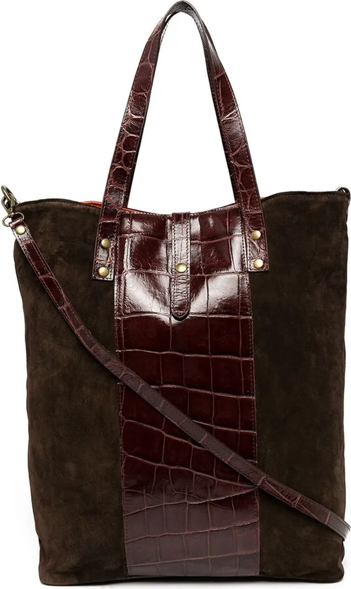 Ida contrast-panel shopper bag