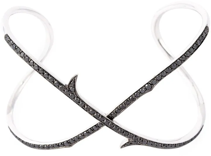 Stem Crossover 18kt gold and diamond cuff bracelet