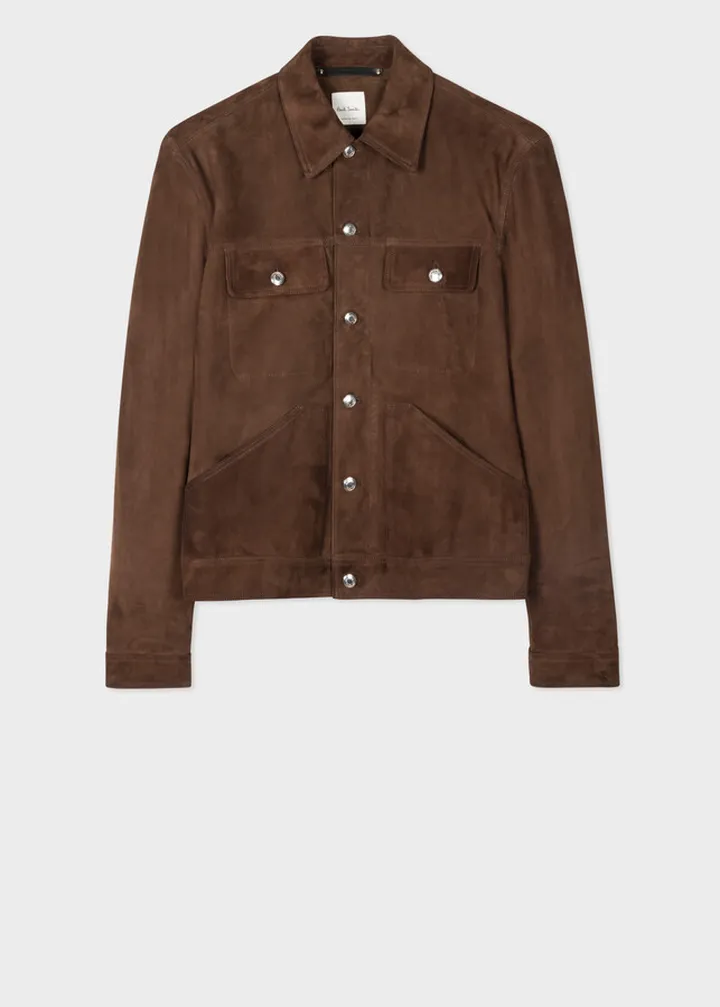 Brown Suede Trucker Jacket