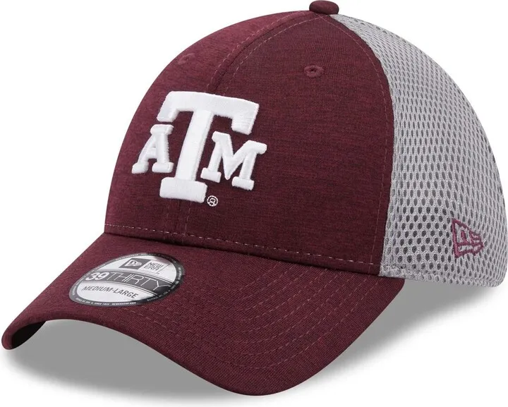 Men's New Era Maroon Texas A & M Aggies Shadowed Neo 39THIRTY Flex Hat