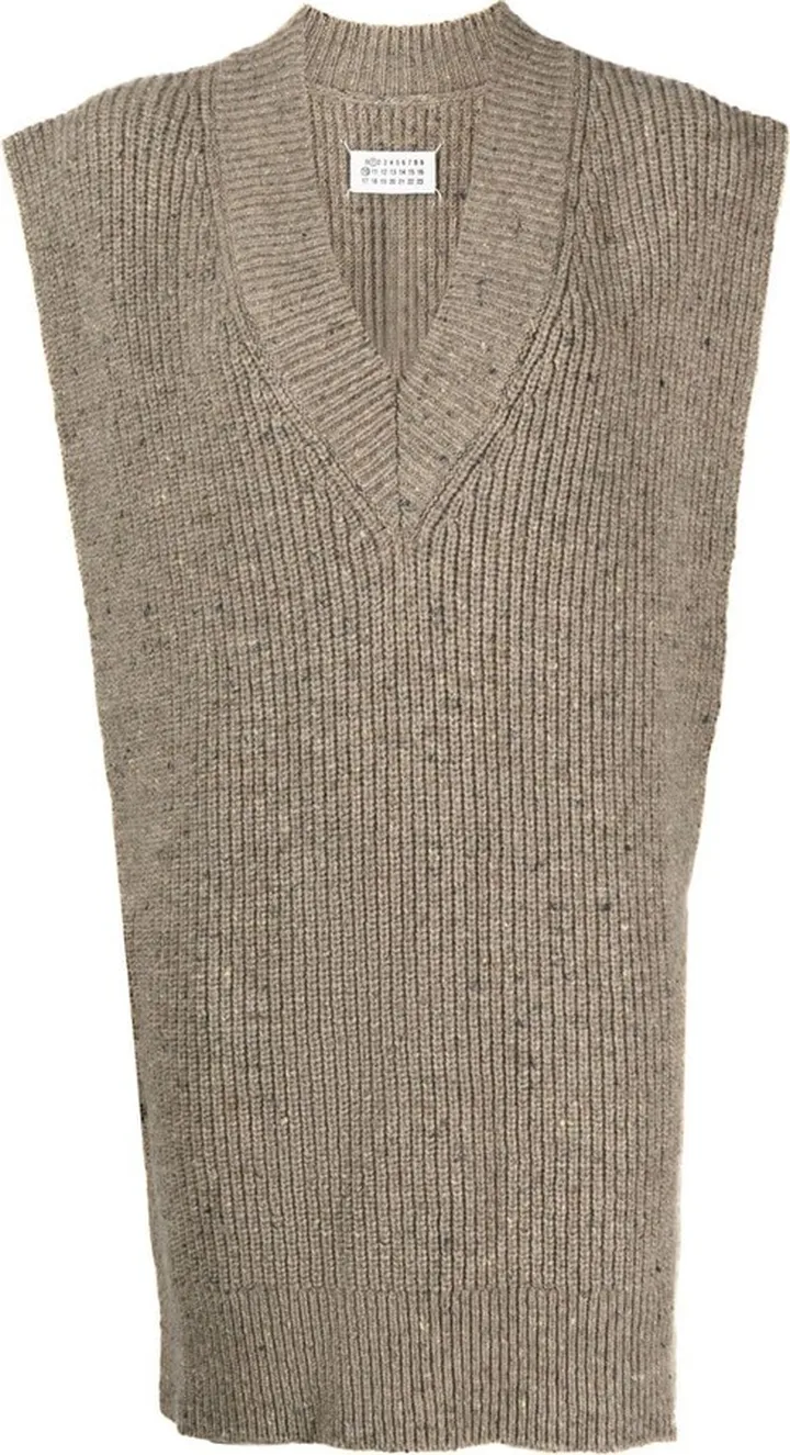 intarsia-knit V-neck vest