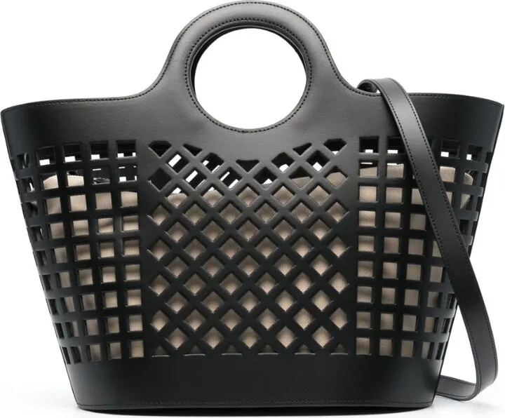 Cut-Out Leather Tote Bag