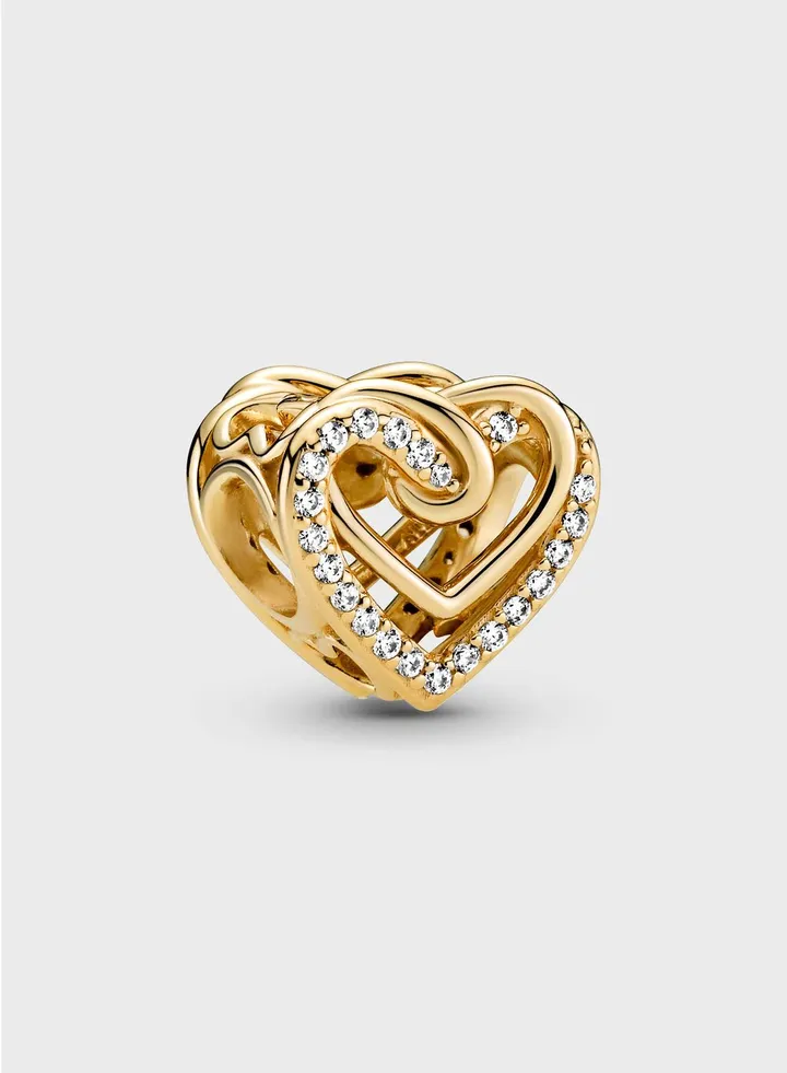 Sparkling Entwined Hearts Charm
