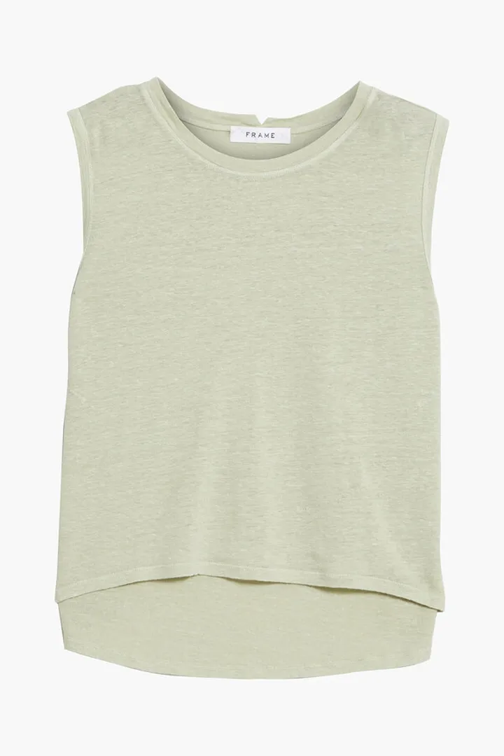 Slub organic linen-jersey tank