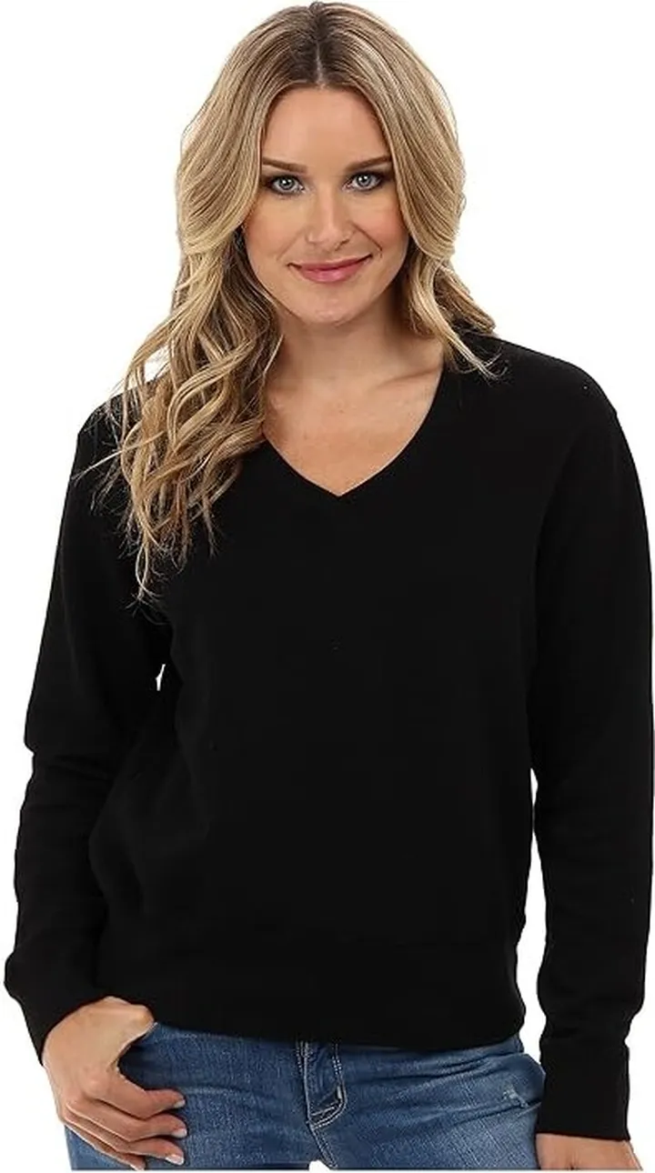 Mod-o-doc Deep V-Neck (Black) Women's Sweater