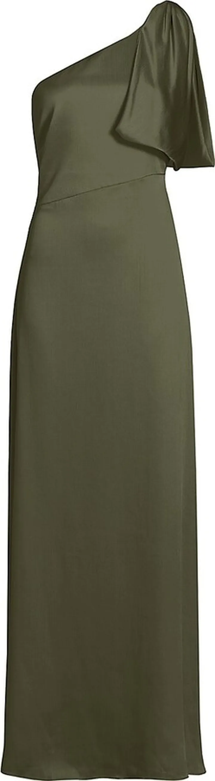 Chelsea Crinkle Satin One-Shoulder Gown