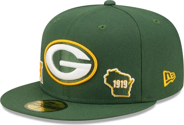 Men's New Era Green Green Bay Packers Identity 59FIFTY Fitted Hat