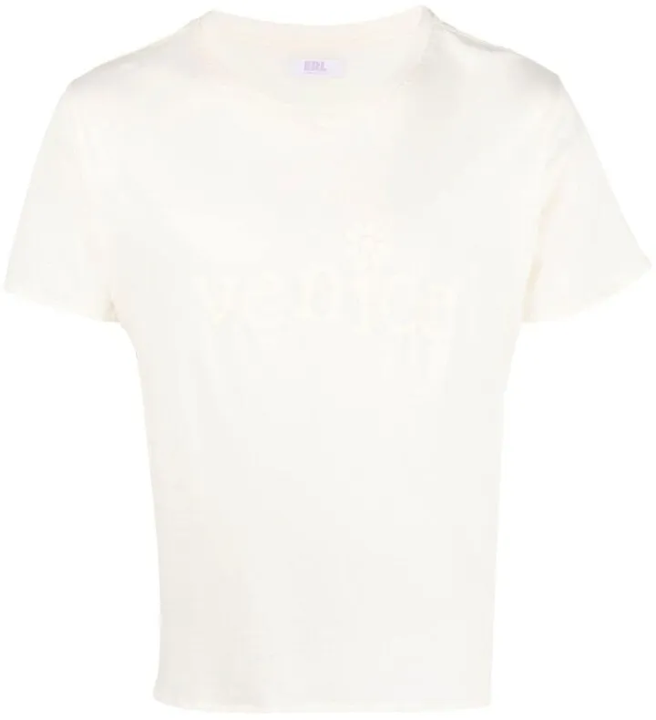 Venice-print detail T-shirt