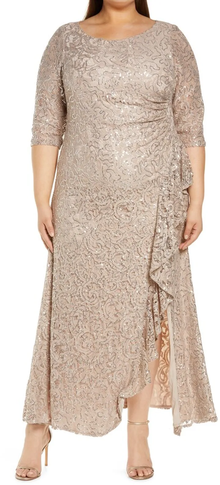 Sequin Lace A-Line Gown
