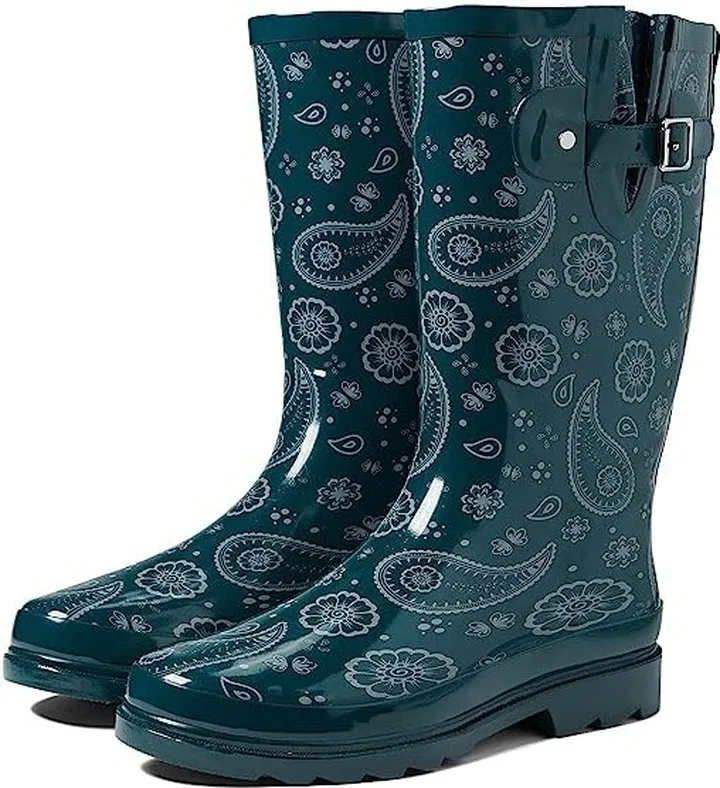Western Chief Printed Tall Rain Boot (Navy 1) Women's Rain Boots