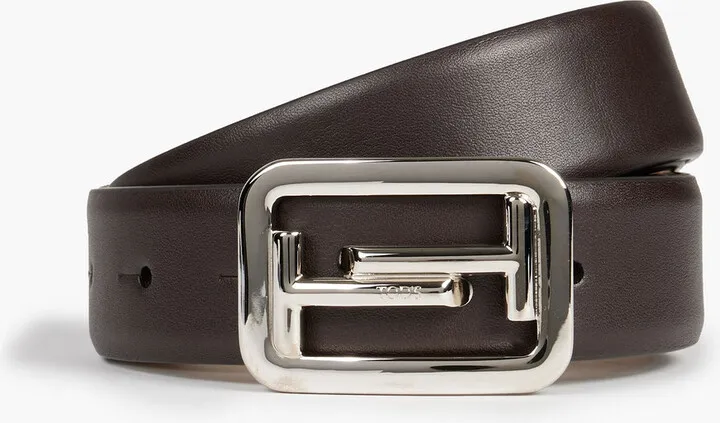 Double T leather belt