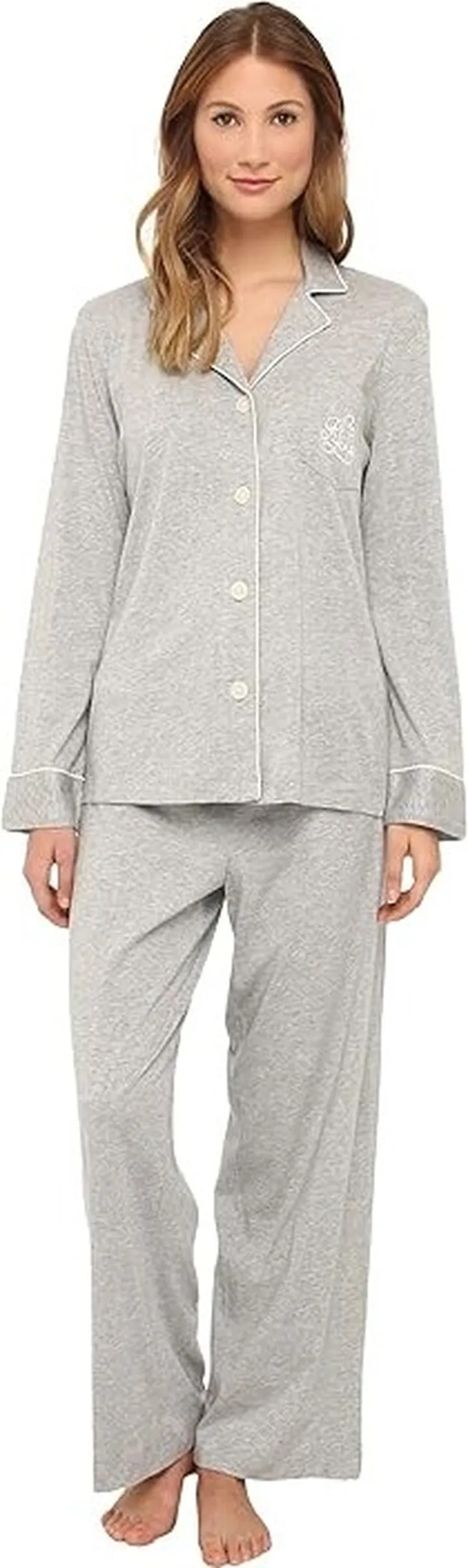 LAUREN Ralph Lauren Hammond Knits Pajama Set (Heather Grey) Women's Pajama Sets
