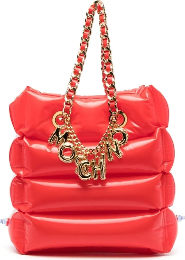 Logo-Lettering Inflatable Shoulder Bag