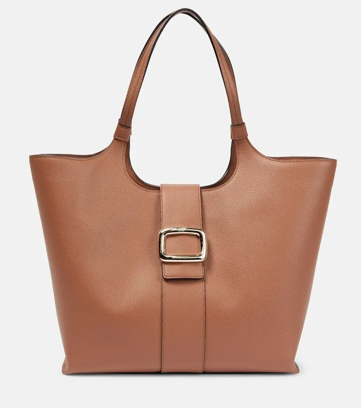 Viv' Choc Medium leather tote bag