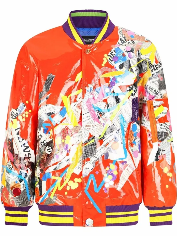 Graphic Print Bomber Jacket
