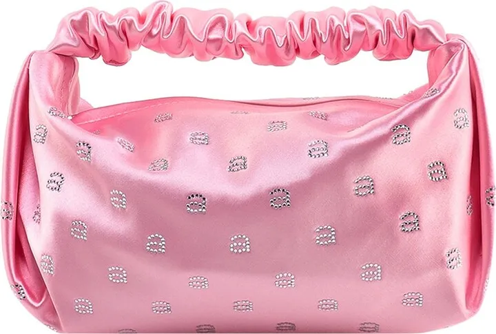 Satin handbag with all-over monogram