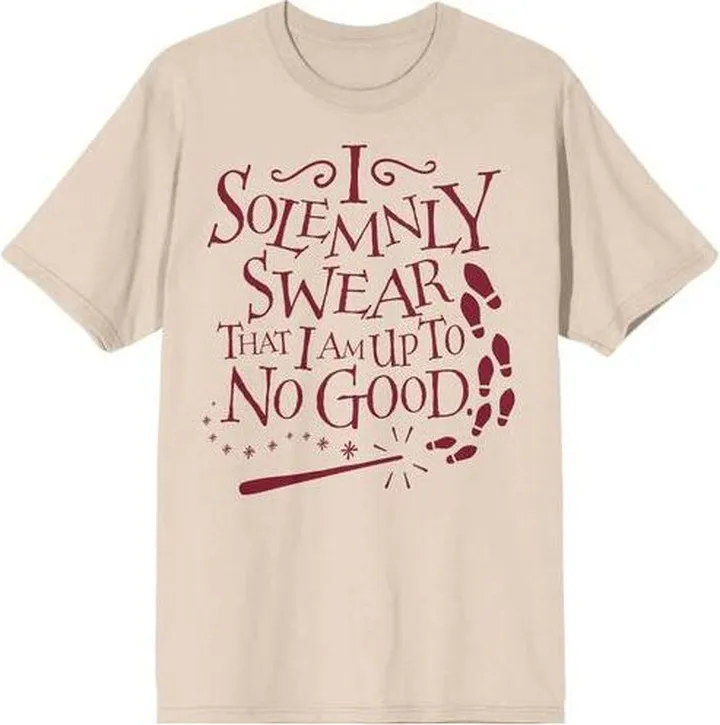 Harry Potter I Solemnly Swear That I Am Up To No Good Beige T-shirt-Small