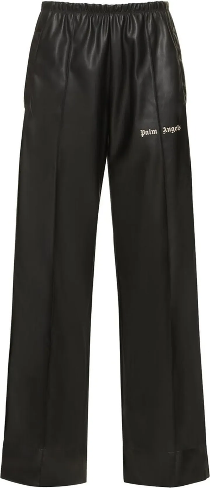 Leather effect loose track pants