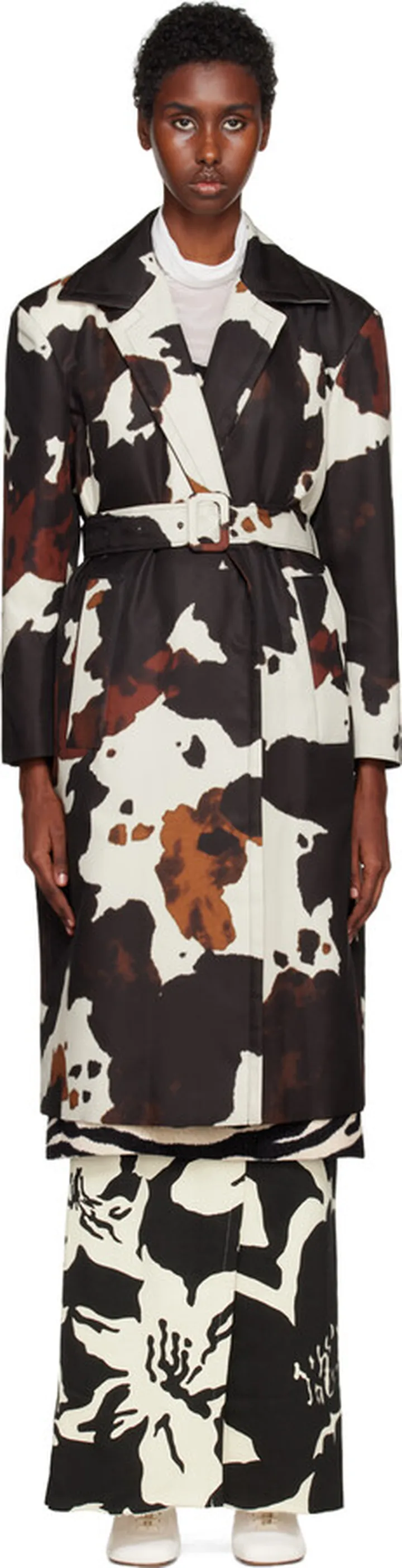 Dries Van Noten Off-White Printed Coat