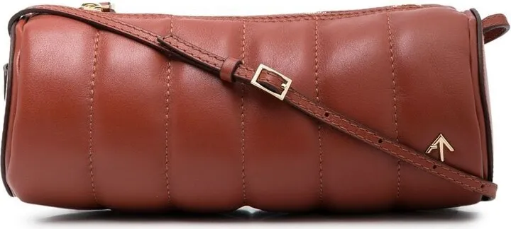 MANU ATELIER- Padded Cylinder Leather Shoulder Bag