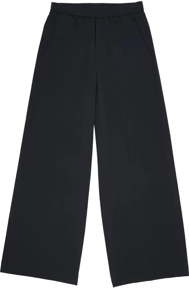 Elasticated-Waistband Wide-Leg Trousers