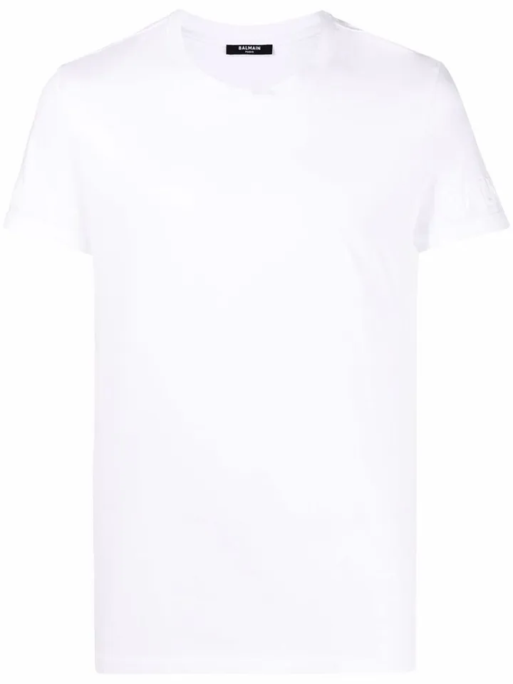 logo-embossed sleeves T-shirt